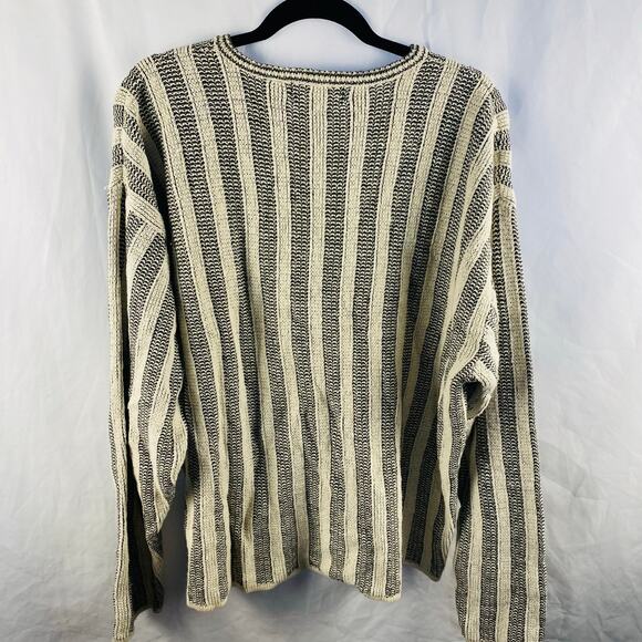 Arcadia Rustic Simplicity Men's Cotton Blend Striped Sweater Large - Picture 5 of 5